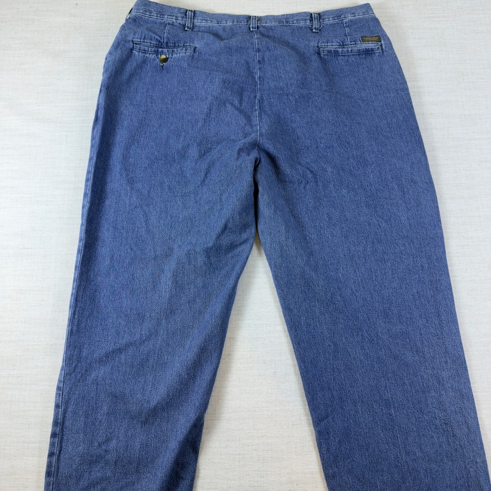 Timber Creek by Wrangler Mens 42x30 Pleated Denim Pants Blue Easy Care 67202LS
